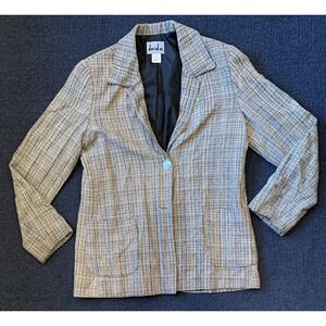 Vintage David‎ N Blazer Women's Size 8 Gray Long Sleeve Shoulder Pads